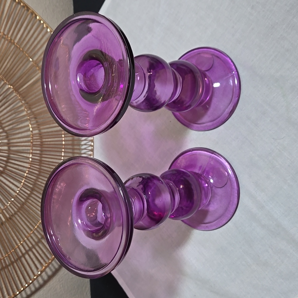 Franco Vetrerie E Cristallerie Pair Of Candle Holders. - Picture 2 of 7